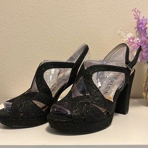 Anne Klein open-toe sparkly heels